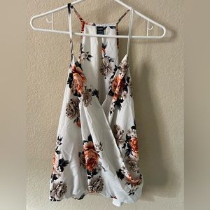 White with Flowers blouse